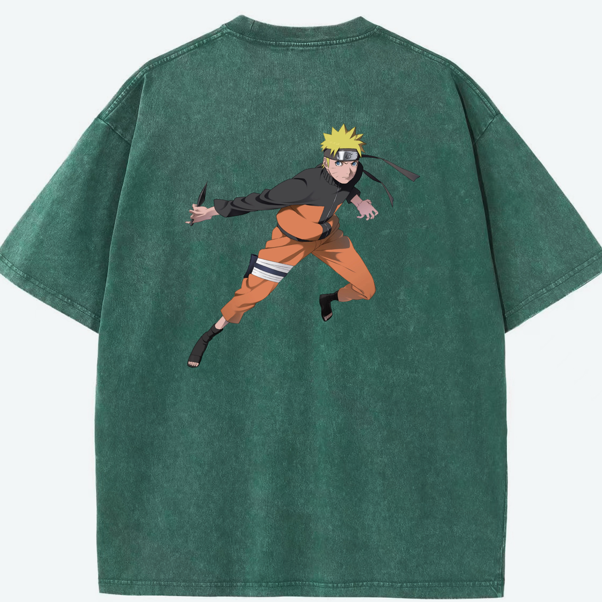 （画像用） NARUTO -ナルト- うずまき ナルト Uzumaki Naruto 綿100% ヴィンテージ風 半袖Tシャツ（背面プリント）